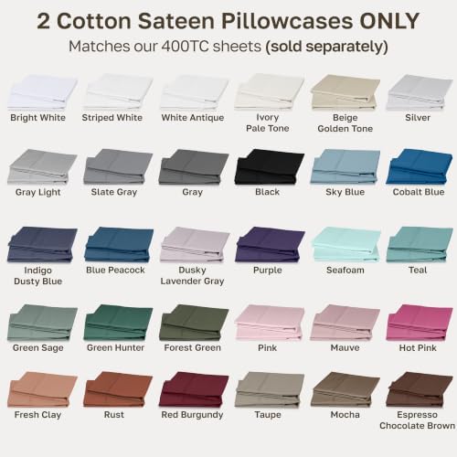 California Design Den 2-Pack King Pillowcase,100% Cotton Sateen Beige