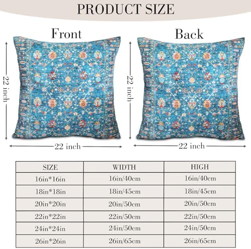 Boho Throw Pillow Covers 22x22 inch Set of 2,Boho Vintage Carpet