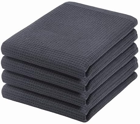 PurpleEssences Solid Kitchen Cloths, Dish Towel 15x25 Set of 4