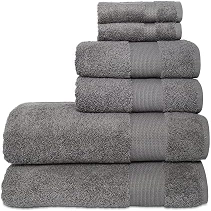 Hencely 6-Piece Bath Towel Set - High Absorbency, Quick Drying - 100%