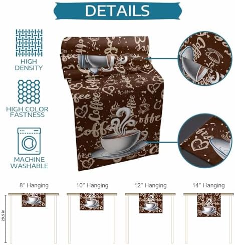 Coffee Table Runner and Placemats Set of 4 Farmhouse Vintage Style