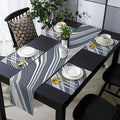 Geometric Table Mats Set of 4 With Table Runner 90 Inches Long,Cotton