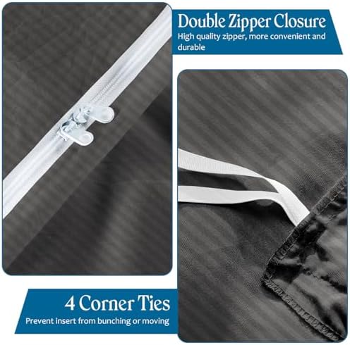 Giza Cotton 3-Sided Zipper Closure 3 PC Duvet Cover Set - Hotel