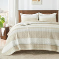 Andency King Size Quilt Set Beige, 3 Pcs Bedspreads & Coverlets