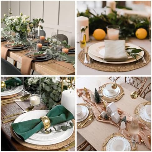 BAVIFY 12" Round Woven Placemats Set of 10, Plate Chargers for Dining