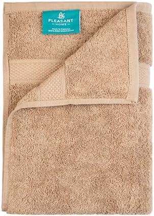 Pleasant Home Mocha Bath Towels Set of 6 (24” x 50”) 100% Cotton Towel
