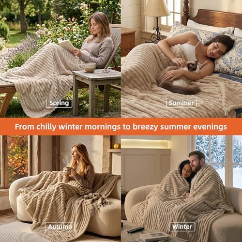 Fleece King Throw Blanket for Couch & Bed, Cozy Warm Gifts for Women