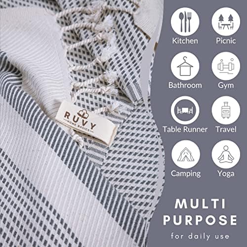 Ruvy Home Basics Turkish Hand Towels for Bathroom Set of 4 | 18"x40"