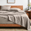 Bare Home Washed Sheet Set 1800 Ultra-Soft (Full, Pebble)