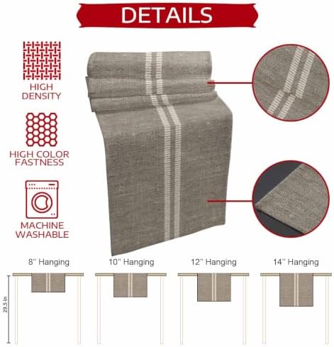Cream Grain Line Table Runner 13 x 120 Inch Soft Taupe Woven Canvas