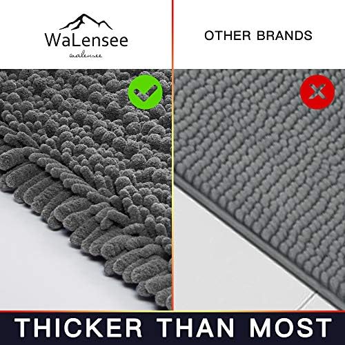 Walensee Large Bathroom Rug Non Slip Bath Mat (24x60 Inch Gery) Water