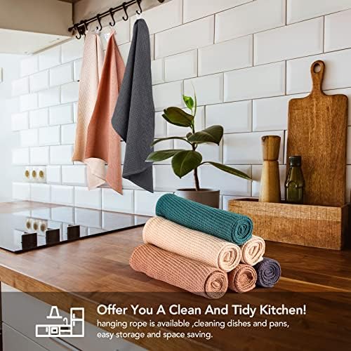 PY HOME & SPORTS 8 Pack Cotton Waffle Weave Kitchen Towels 17 x 25