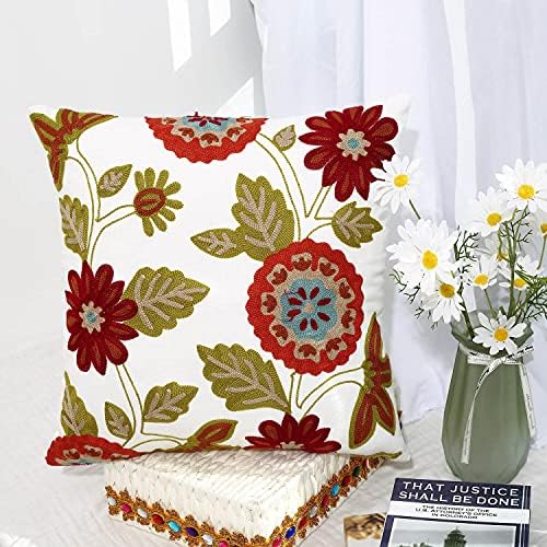 Throw Pillow Case Covers 18x18 inch Set of 2 Decorative Floral