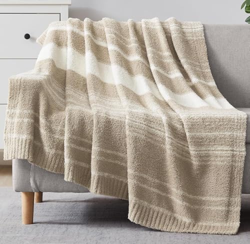 WRENSONGE Soft Throw Blanket for Couch-Cozy Reversible Knitted