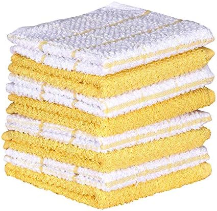 AMOUR INFINI Cotton Kitchen Dish Cloths Set of 8, 100% Terry Cotton