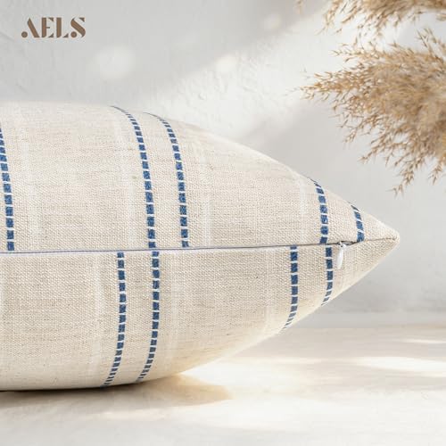 AELS 26x26 Decorative Farmhouse Linen Blend Throw Pillow Covers, Boho