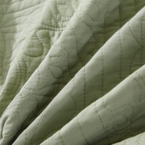 WINLIFE 100% Cotton Quilted Pillow Sham Floral Printed Pillow Cover
