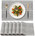 Artoid Mode Dark Grey Rustic Cotton Blend Placemats Set of 6-12x18
