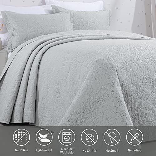 HOMBYS Alaska King 132x 120 Bedspread Coverlet Set, 3 Piece