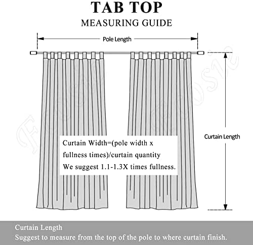 Fcosie Extra Wide Room Darkening Curtains 120W x 84L Inches Tab Top