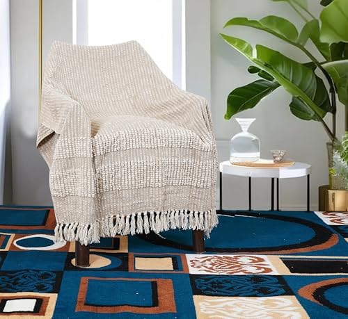 Cotton Throw Blanket for Couch Bed Sofa Chair-Handmade Cotton Blanket