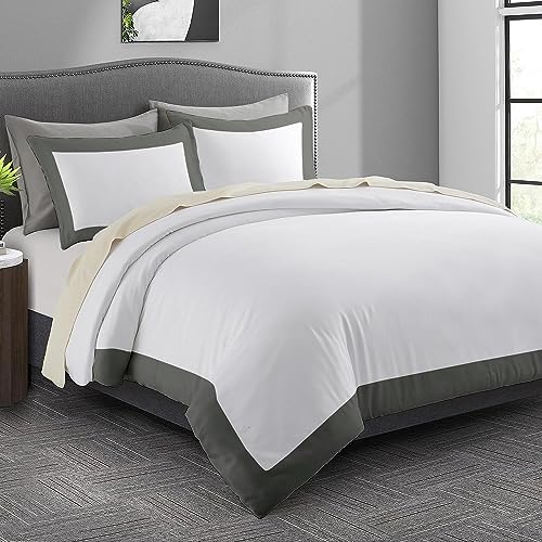 SLEEP-NEST Dual Tone Duvet Cover Set Twin 68"x90" Long Staple 100%