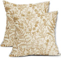 Mustard Yellow Floral Pillow Covers 20x20 Set of 2 Botanical Print
