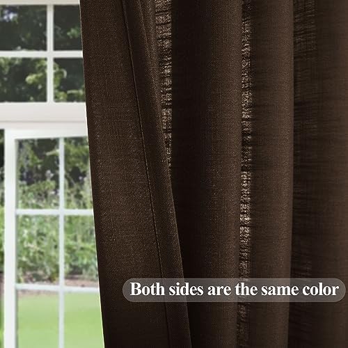 Frelement Grommet Curtains Drapes Linen Curtains Drapery Panel Light