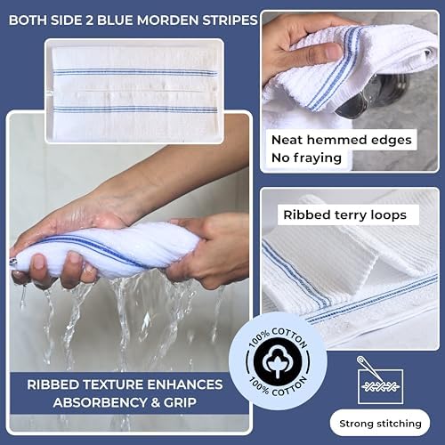 White Cotton Bar Towels For Kitchen - Rags For Bartenders - Bulk