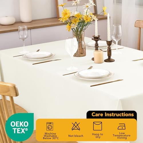 10-Pack Ivory Tablecloths for Rectangle Tables, 60 x 102 Inches