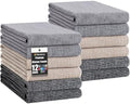 Homaxy 380 GSM Cotton Premium Kitchen Towels 12 Pack, 18"x 28", Mix