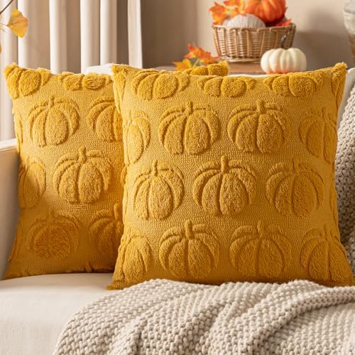 Fall Throw Pillow Covers 16 x 16 Pumpkin Decorative Halloween