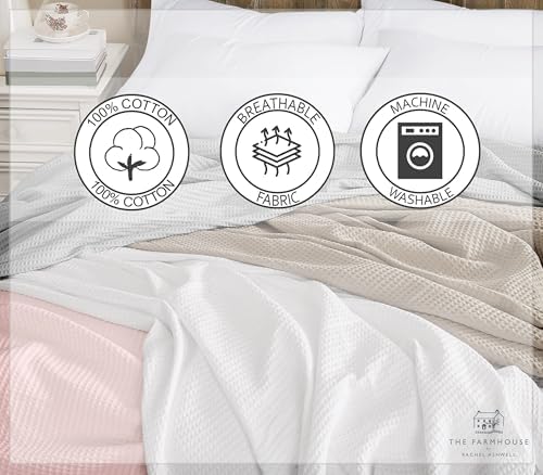 The Farmhouse by Rachel Ashwell Cotton Waffle White King Blanket