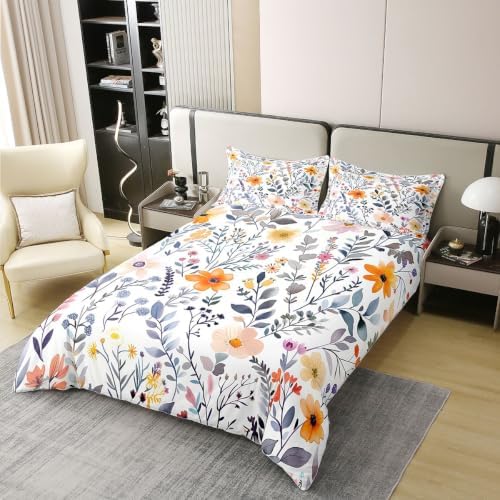 Feelyou Wildflower Cotton Duvet Cover Queen Size