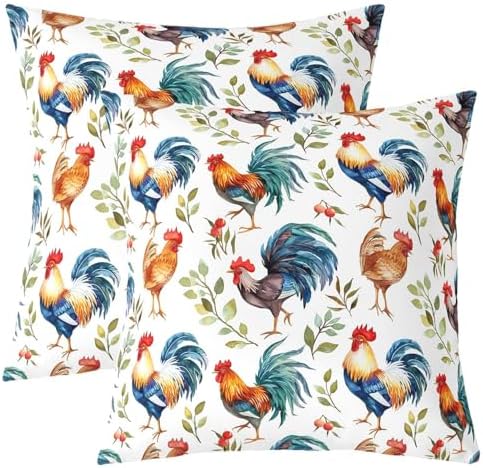 Feelyou Kids Chicken Reversible Throw Pillow Covers 22 x 22-Inch