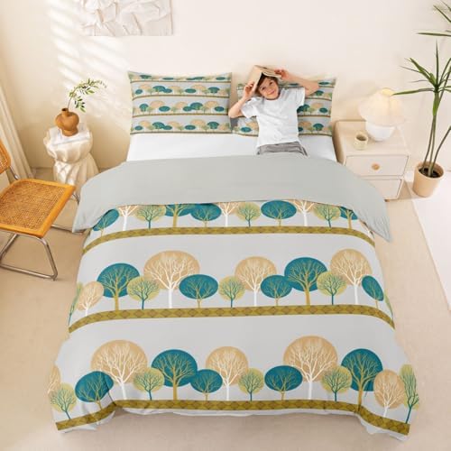 Erosebridal Boho Trees Duvet Cover Set Abstract Grey King Bedding Set