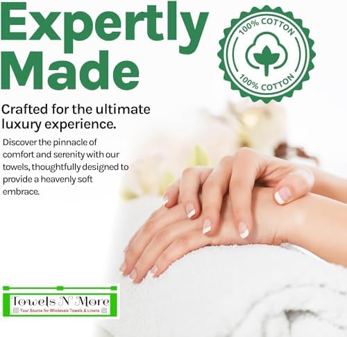 Towels N More 60 Pk 16x27 Soft Premium Hand Towels for Home Gym Spa