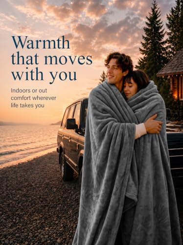 Utopia Bedding Ultra Soft Fleece Bed Blanket Queen Size Grey