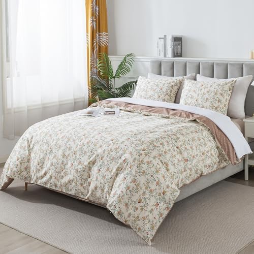 HoneiLife Botanical Duvet Cover Queen - 100% Cotton Comforter Cover