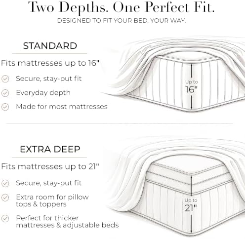 Mellanni Iconic 4-Piece Bed Sheet Set, 16" Deep Pocket (Full, Tan)