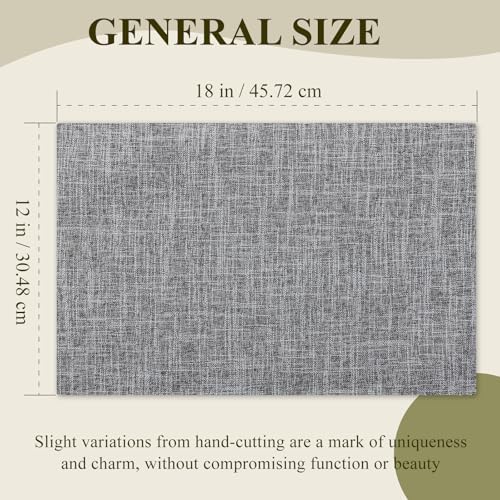 KXN Placemats Set of 8, Durable Dual-Layer Fabric Table Mats, Light