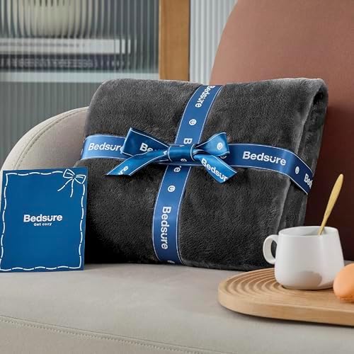 Bedsure GentleSoft Fleece Bed Blankets Full Size Charcoal - Soft