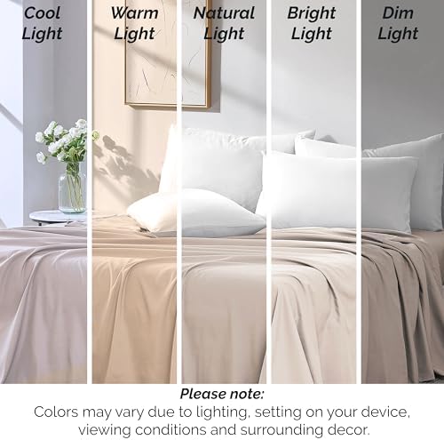 Queen Size Flat Sheets Only 90x102 Flat Bed Sheets 2 Pack Natural