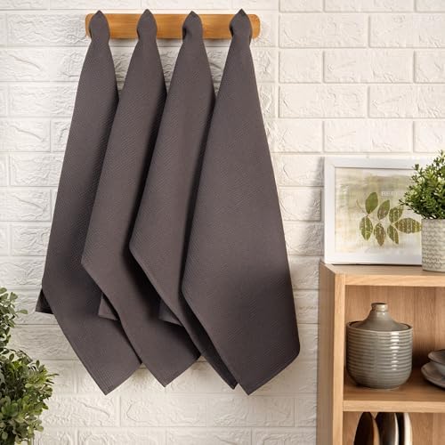 Kitchen Towels 4-Pack 100% Cotton Dish Towels for Kitchen with Hanging