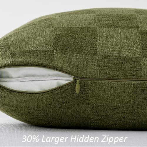 A moment Set of 2 Decorative Linen Throw Pillow Covers,Large Grid