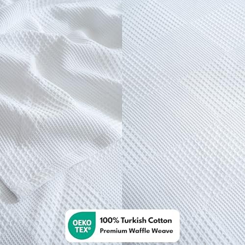 100% Turkish Cotton Blanket King Size Waffle Weave Blankets, Made in