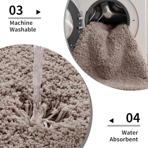Disolla Taupe Grey Bathroom Runner Rug 24x59, Soft Plush Large Bath