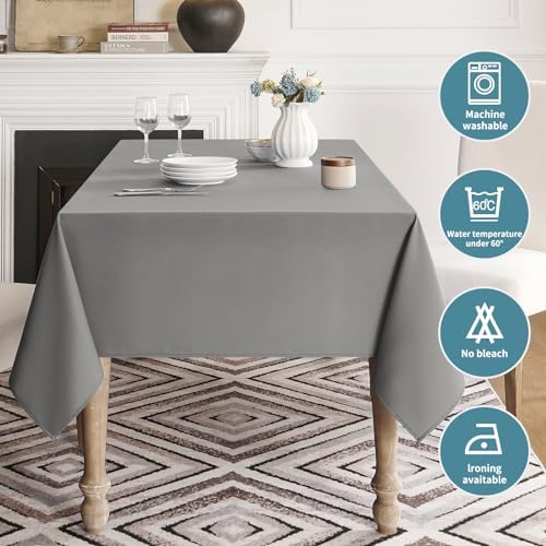 Veblandy Table Cloth Rectangle Waterproof Spill-Proof Wrinkle-Free