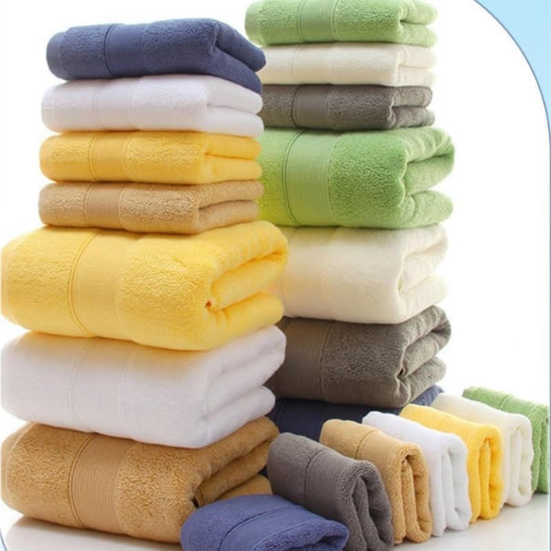 6 Piece Cotton Thick Hotel Towel Set Soft Absorbent Bathroom Bath Kit