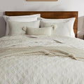 WDCOZY 100% Cotton Oversized King Quilt Set - Beige California Cal